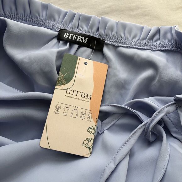 Baby Blue boho peasant long sleeve dress - Picture 16 of 16